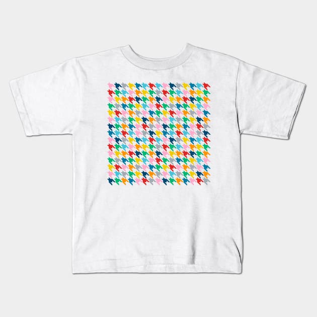 Houndstooth Rainbow Kids T-Shirt by ProjectM